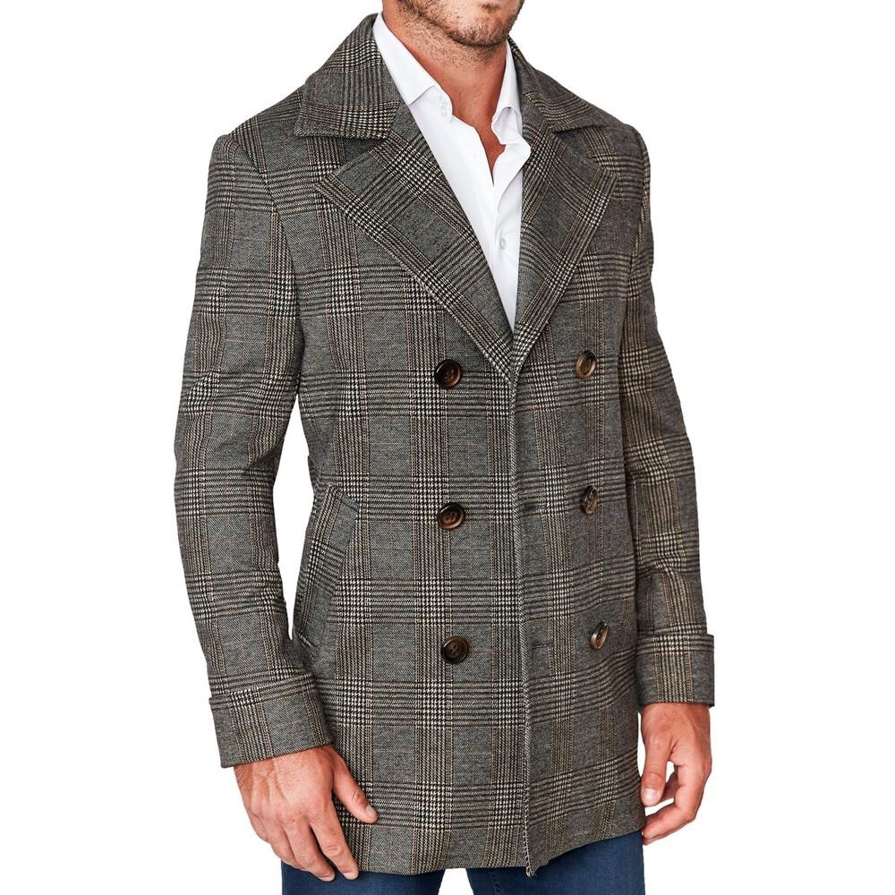State & Liberty Plaid Double Breasted Coat